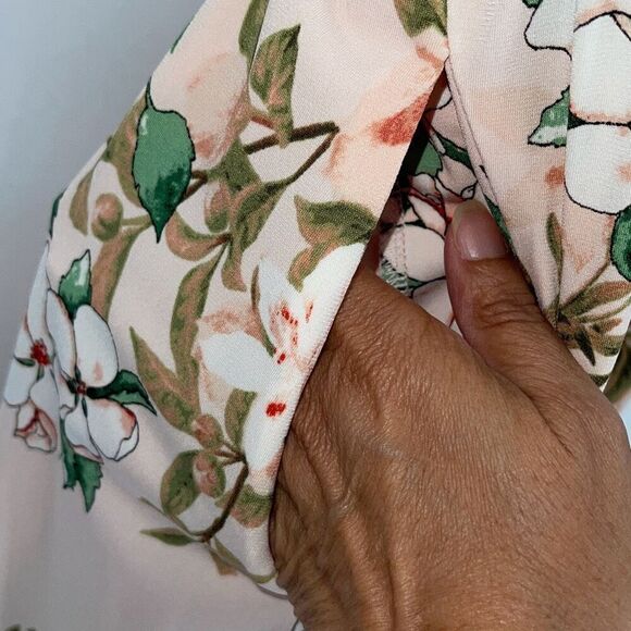 London Times Womens Floral Elastic Waistband Jumpsuit Dress Multicolor Size 6 NW - Picture 5 of 12